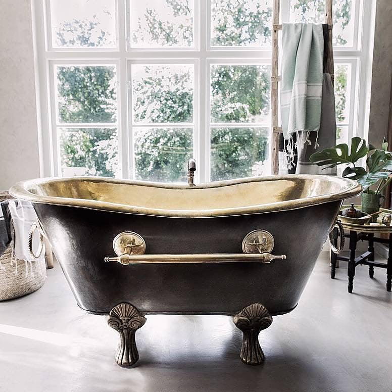 Brass Hand-Hammered Bathtub